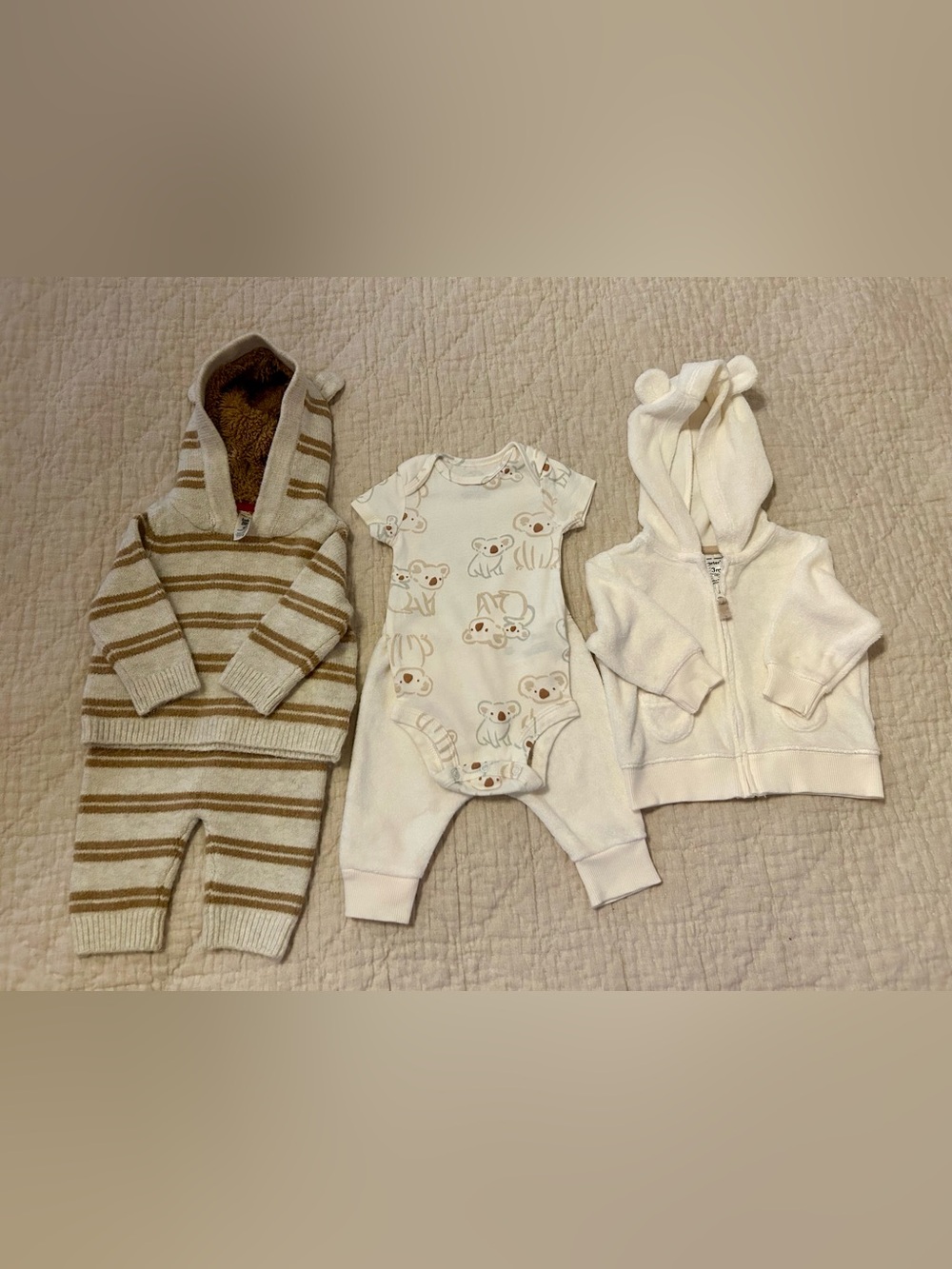 Carter's 3pc & Baby Bgosh 2pc sweater set size 3 months